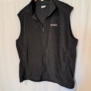 Columbia Charcoal Sleeveless Fleece Vest Mens L